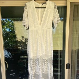 Maxi dress with romper lining.